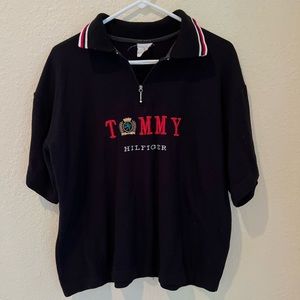 Vintage TOMMY HILFIGER 1/4 zip up women’s collar top | Medium